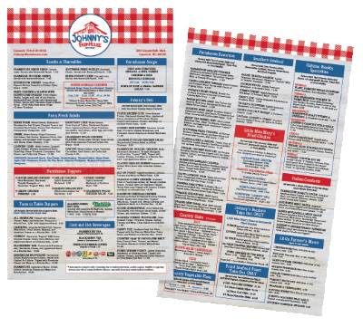 Menu Johnny S Farmhouse